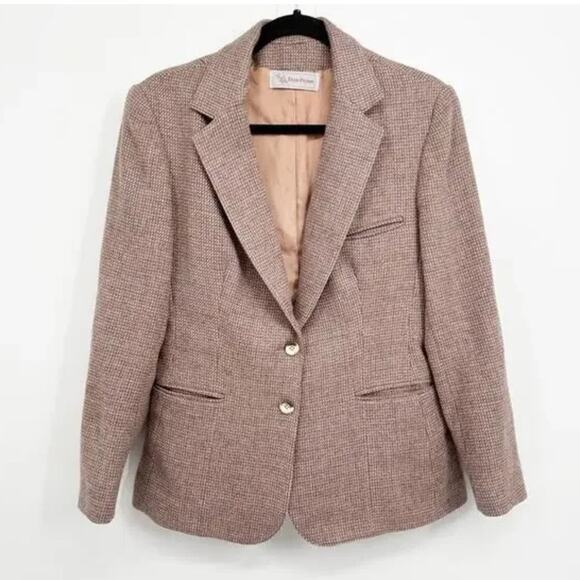 Evan Picone Vintage 100% Pure Wool Tweed Skirt & Blazer Suit Set - Picture 5 of 14